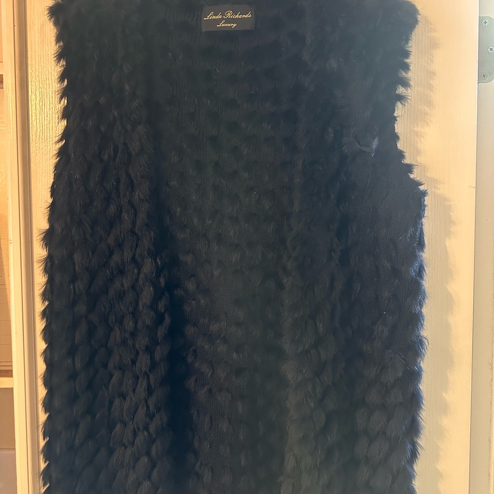 Linda Richards Black Fur Vest